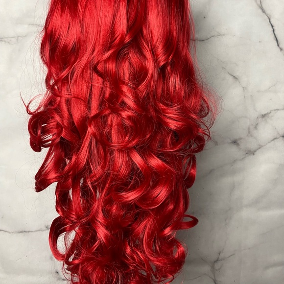 Curly Red Lace Front Wig - Picture 4 of 8